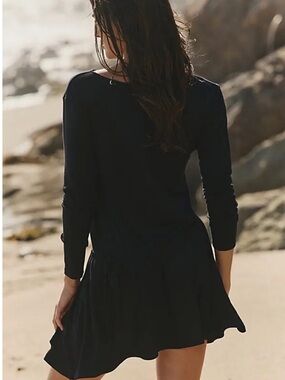 9077. Free People Long Sleeve Mini Dress